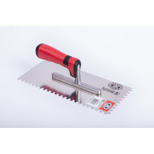 Drisca dintata,maner lemn,  8x 8mm,cod 127128E8 P,de inox 280 mm