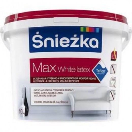 SNIEZKA MAX White Latex,    1L,emulsie int. alba