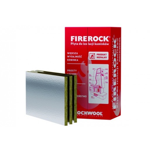 Vata min. FIREROCK, 1000*600*30mm/6m2, (80kg/m3) cu folie alumimiu